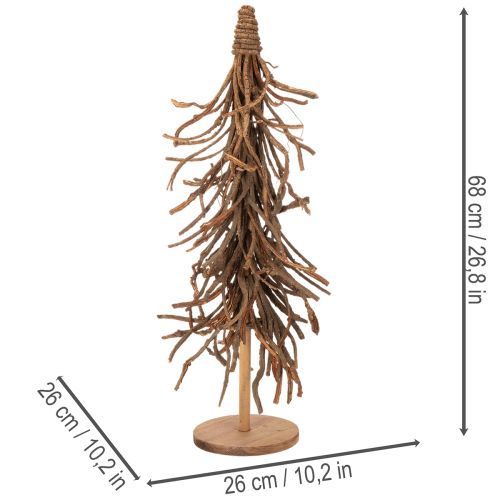 Arbre décoratif en branches de saule sur un socle en bois, 68 cm | Floristik24.be
