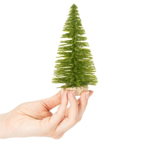 Sapin de Noël artificiel avec socle en bois, petit, 16 cm, lot de 6 | Floristik24.be