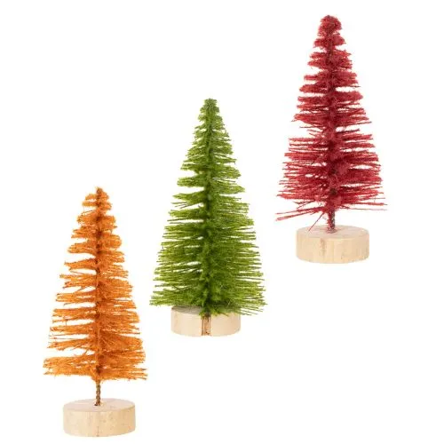Sapin de Noël artificiel avec socle en bois, petit, 16 cm, lot de 6 | Floristik24.be