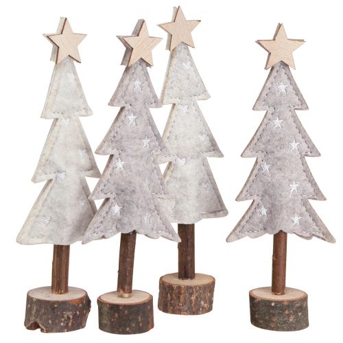 Floristik24 Sapin de Noël en feutre décoration avec étoile beige crème 18cm 4 pcs