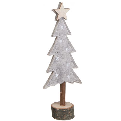 Article Sapin de Noël en feutre décoration avec étoile beige crème 18cm 4 pcs