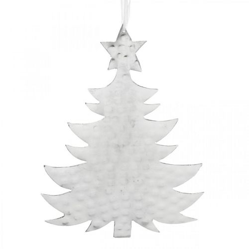 Article Pendentif sapin de Noël, décoration de l&#39;Avent, décoration en métal pour Noël, argent 20,5×15,5 cm