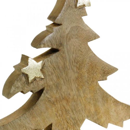 Floristik24 Sapin de Noël décoration de table en bois de manguier Noël 28×26×5cm