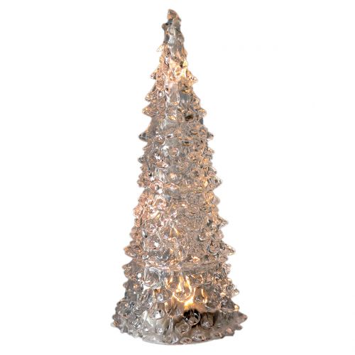 Floristik24 Sapin de Noël avec lumière LED Transparent Ø6cm H12cm