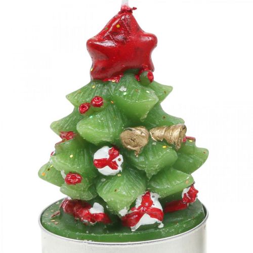 Floristik24 Bougies chauffe-plat Noël sapin H6.5cm 6pcs
