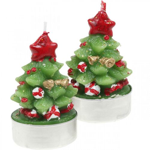 Article Bougies chauffe-plat Noël sapin H6.5cm 6pcs