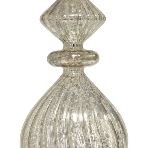 Floristik24 Bouchon de sapin de Noël Bouchon de sapin de Noël en verre argenté vintage H34cm