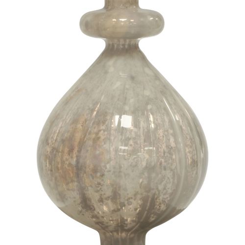 Article Cimier de sapin de Noël Cimier de sapin de Noël en verre blanc argenté 34 cm 1 pièce