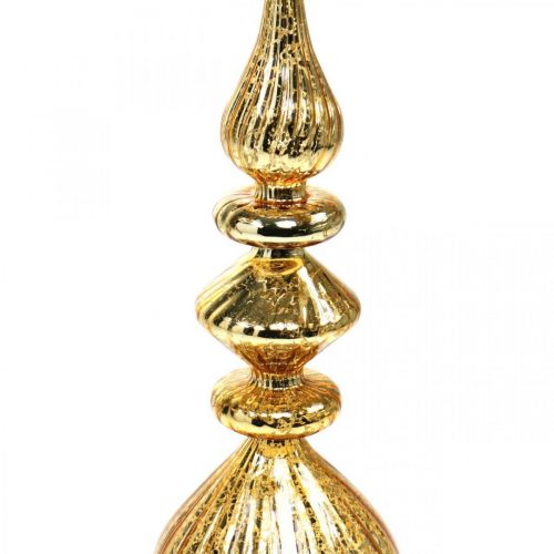 Article Cime du sapin décoration de Noël dorée en verre Cime du sapin H35cm