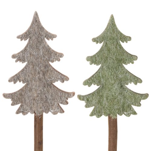 Sapin de Noël décoratif sur bâtonnet pour jardinières et compositions florales hautes, 45 cm, lot de 6