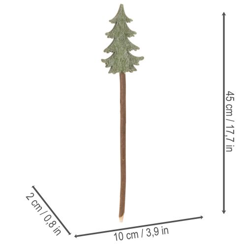 Sapin de Noël décoratif sur bâtonnet pour jardinières et compositions florales hautes, 45 cm, lot de 6 | Floristik24.be