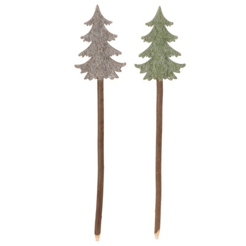 Sapin de Noël décoratif sur bâtonnet pour jardinières et compositions florales hautes, 45 cm, lot de 6 | Floristik24.be
