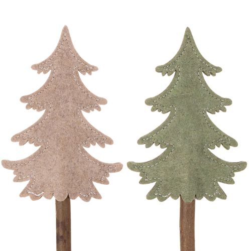 Sapin de Noël décoratif sur bâtonnet pour jardinières et compositions florales hautes, 45 cm, lot de 6 | Floristik24.be