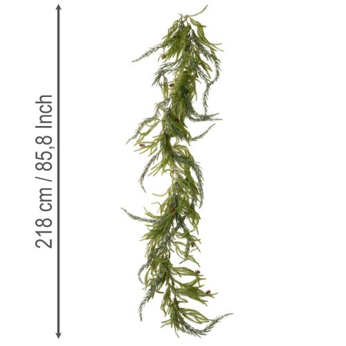 Guirlande artificielle de branches de pin avec pommes de pin pour décoration de l'Avent, 218 cm | Floristik24.be