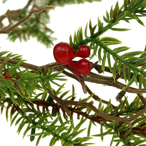 Guirlande de sapins aux baies vertes, rouges L119cm