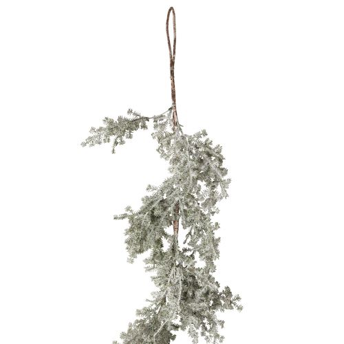 Floristik24 Guirlande de sapin avec cônes décoration hivernale blanc givré L145cm