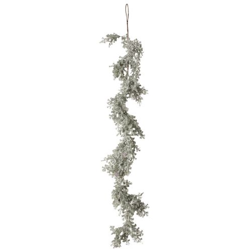 Article Guirlande de sapin avec cônes décoration hivernale blanc givré L145cm