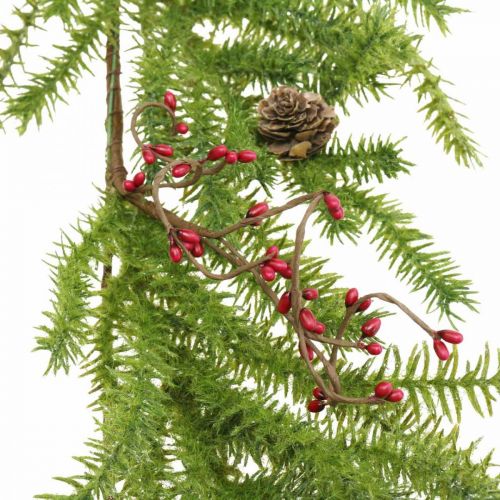 Floristik24 Cintre décoratif branches de conifères artificielles mélèze cônes et baies 150cm