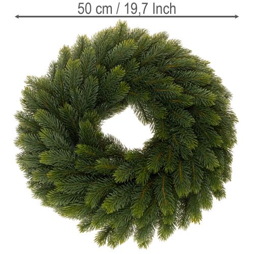 Couronne de branches de sapin artificielles, verte, ronde, 50 cm | Floristik24.be
