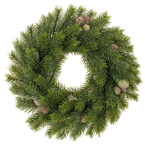 Couronne de branches de sapin artificielles avec pommes de pin, pour porte ou table, 30 cm