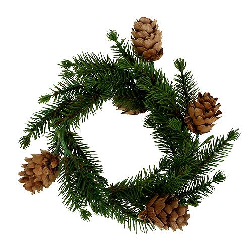 Floristik24 Couronne de sapin avec des cônes Ø11cm 6pcs