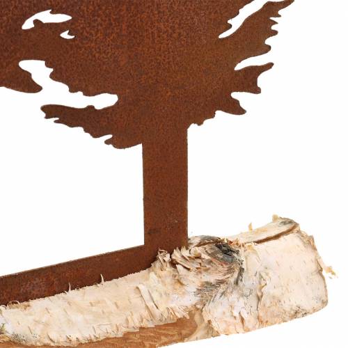 Floristik24 Silhouette de sapin patine sur tronc de bouleau 41cm x 36cm
