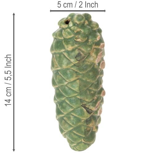 Décoration de table en céramique en forme de pomme de pin, automne, 14 cm, lot de 3. | Floristik24.be