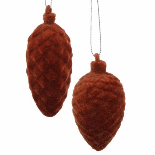 Cônes décoratifs floqués Rooibos 9,5 cm/8 cm 12 pcs