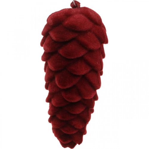 Floristik24 Cintre décoration pommes d'automne, décorations de l'avent, pommes de pin floquées rouge H13cm Ø6cm 6S