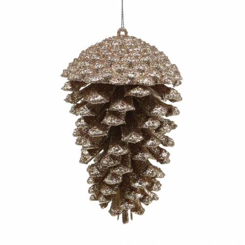 Pommes de pin dorées, paillettes 13cm 4 pcs décorations pour sapin de Noël
