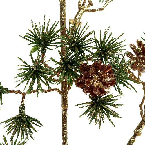 Floristik24 Branche de sapin vert, paillettes d&#39;or 46cm