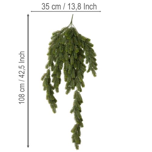 Branche de sapin artificielle pour décoration de table de Noël, 108 cm | Floristik24.be