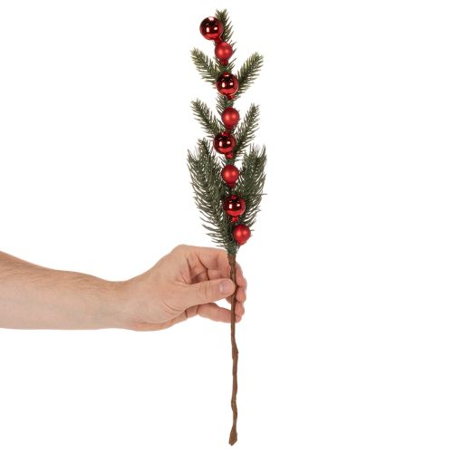 Branche de sapin artificielle avec boules de Noël, 48 cm, 2 pièces | Floristik24.be