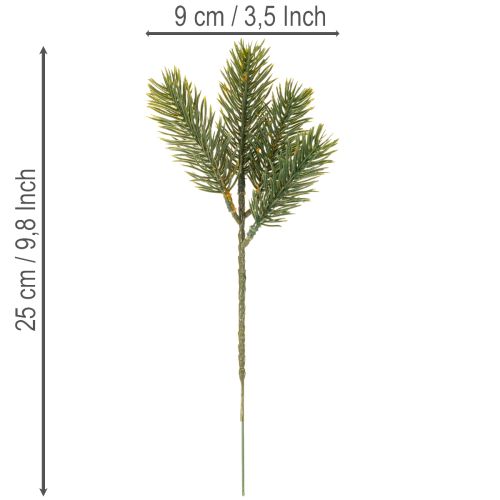 Branches de sapin artificielles vertes pour décorations hivernales, 25 cm, lot de 24. | Floristik24.be