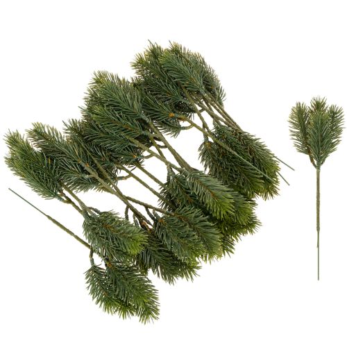 Branches de sapin artificielles vertes pour décorations hivernales, 25 cm, lot de 24. | Floristik24.be