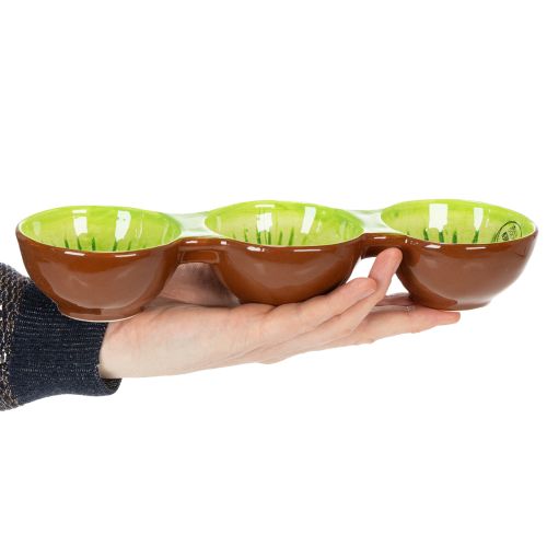 Article Bol en céramique à motif kiwi, décoration estivale pour un service élégant de tapas et d'en-cas, 30 cm