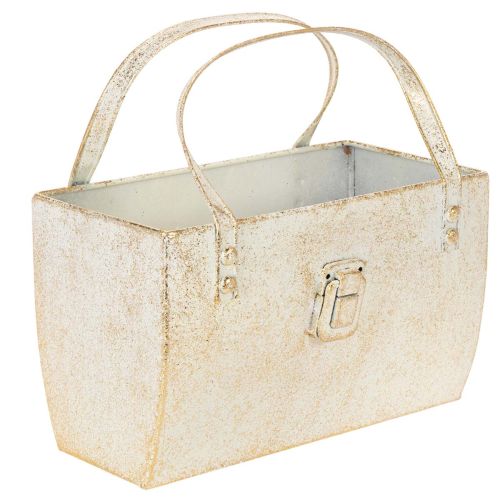 Sac en métal, contenant décoratif, rectangulaire, 26 cm, doré acheter | Floristik24.be