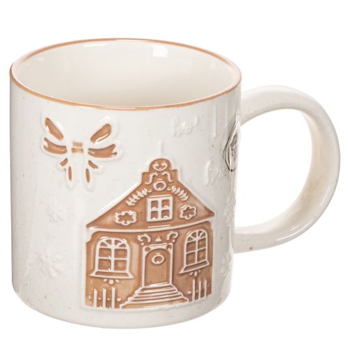 Mug en céramique décoré d'une maison et de motifs en relief, 9 cm acheter | Floristik24.be