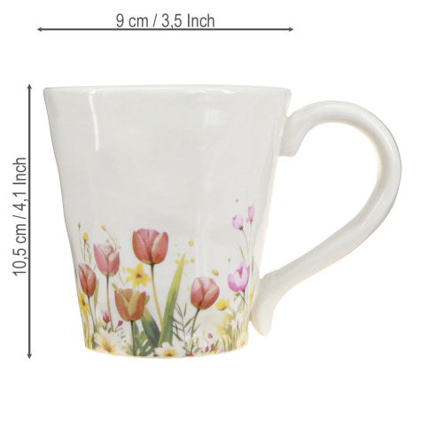 Article Pot de fleurs en céramique à motif floral, idéal pour une décoration printanière nostalgique, pour les amoureux des plantes, 10,5 cm