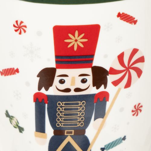 Mug de Noël décoré d'un casse-noisette et d'une canne de Noël, 10 cm, lot de 2 | Floristik24.be