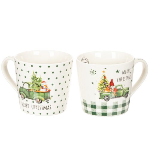 Mug à café Joyeux Noël, motif voiture de Noël, tasse en céramique 10 cm, lot de 2