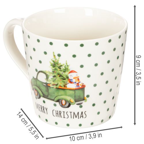 Mug à café Joyeux Noël, motif voiture de Noël, tasse en céramique 10 cm, lot de 2 | Floristik24.be