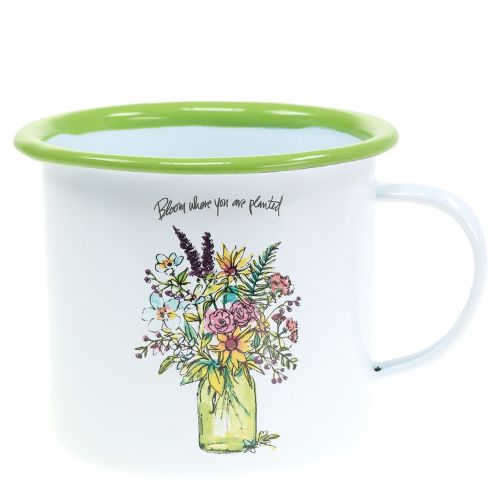 Floristik24 Tasse décorative pot à plantes émaillé Ø 11,5 cm H.10 cm