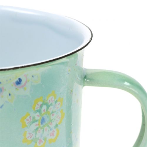 Article Tasse décorative pot à plantes Mandala émaillé Ø 13 cm H.12 cm