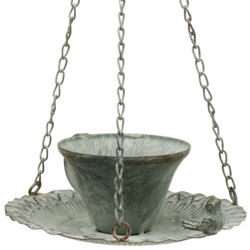 Décoration de jardin coupelle à suspendre en métal look vintage Ø21cm