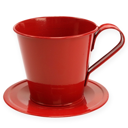 Floristik24 Tasse avec soucoupe Ø 9 cm H. 8 cm 6 p. coloris assortis