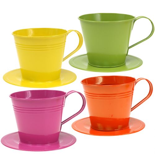 Tasse avec soucoupe Ø 12 cm H. 10 cm 8 p. coloris assortis