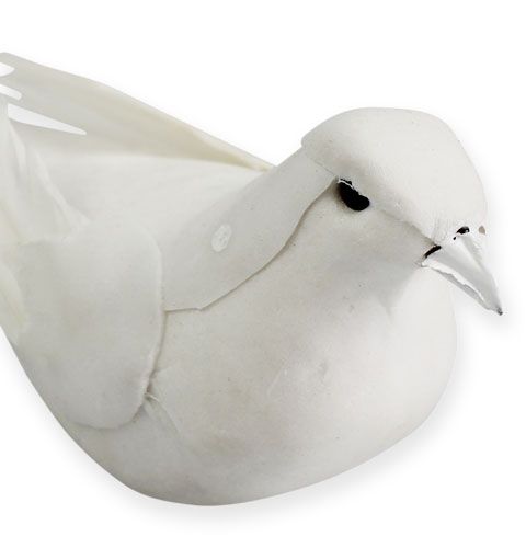 Floristik24 Déco colombes sur fil blanc 16cm 4pcs