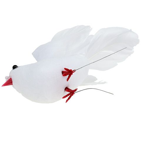 Floristik24 Colombes blanches 5 cm sur tige 8 p.