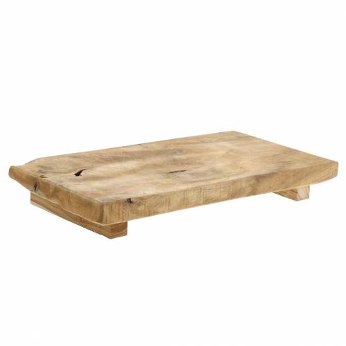 Floristik24 Plateau en bois teck nature 29 × 15cm